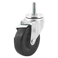 3" Light Medium Duty Threaded Stem Rubber Swivel Caster