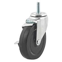 5" Light-Medium Duty Rubber Swivel Caster with Brake