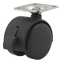 2" Light Duty Twin Wheel Nylon Swivel Caster with Brake