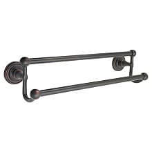 30" Traditional Rope Rosette Double Towel Bar