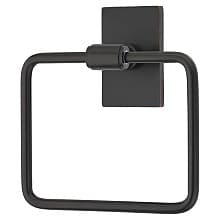 Transitional Rectangular Rosette Towel Ring