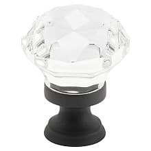 1" Diamond Glass Cabinet Knob