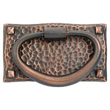 3" x 1-3/4" Hammered Oval Ring Cabinet Pull