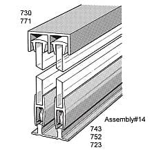 1/4" x 48" Glass Door Assembly, Satin Clear Anodized Finish