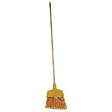 Boardwalk 53" Angler Broom with Wood Handle, Yellow