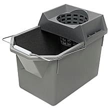 Rubbermaid 15 Qt Commercial Pail/Strainer Combination, Steel Gray