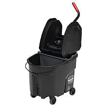 Rubbermaid Wavebrake 35 QT Down-Press Bucket/Wringer Combo, Black