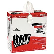 Brawny Lightweight Disposable Shop Towel, 9-3/32" x 12-1/2" (200/Box)