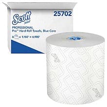 Scott Pro 1-Ply Hard Roll Paper Towel, White, 7-1/2" x 1150' (6 Roll/Box)