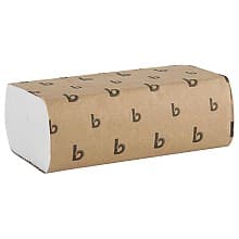 Boardwalk 1-Ply Multifold Paper Towel, White, 9" x 9-29/64" (250/Pack)