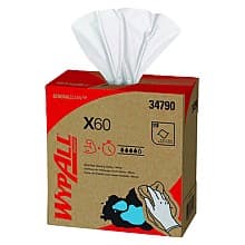 WypAll General Clean X60 Cloth, White, 8-11/32" x 16-51/64" (10 Box/Case)