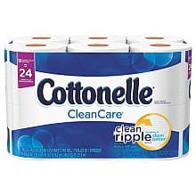 Cottonelle 1-Ply Clean Care Septic Safe Bathroom Tissue, White (12 Roll/Pack)