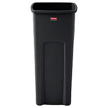 Rubbermaid Untouchable Square Waste Receptacle, 23 Gallon, Black