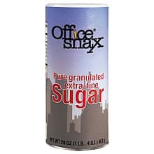 Office Snax Reclosable Canister Sugar, 20 oz Can (3/Pack)