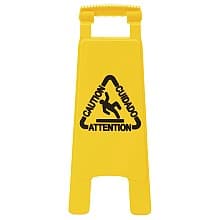 Boardwalk 10" x 2" x 26" 2-Sided Safety Wet Floor Sign, Yellow