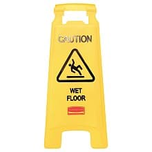 Rubbermaid 11" x 12" x 25" Caution Wet Floor Sign, Bright Yellow