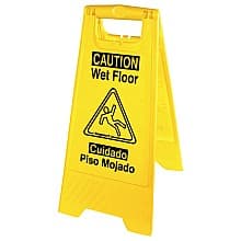 Impact 12-1/2" X 1-35/64" X 24-19/64" Caution Wet Floor Sign, Yellow