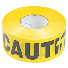 3" x 1000' Caution Barricade Safety Tape, Black/Yellow