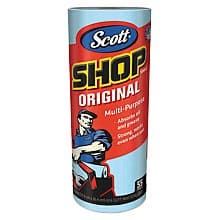 Scott 1-Ply Shop Towel Roll, Blue (12/Box)