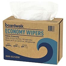Boardwalk 4-Ply Scrim Wiper, White, 9-3/4" x 16-3/4" (6 Box/Case)