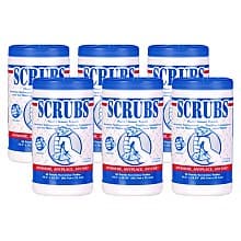 10" x 12" 1-Ply Citrus Hand Cleaner Towel, Blue/White (6 Canister/Box)