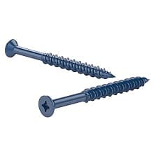 3" x 8 Flat Head Quadrex Drive Installation Screw, Deep Thread with Nibs and Type 17 Point, Black Phosphate, Box of 2 Thousand