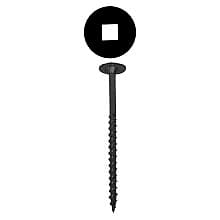 #10 x 3" Oversized Flat Head Wood Screw, Square Drive Coarse Thread with Nibs and Type 17 Auger Point, Black, Box of 1.5 Hundred by FastCap