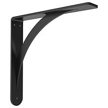 2" x 12" Brunswick Countertop Bracket, Flat Black Finish