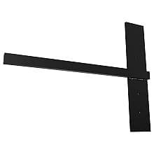 18" x 14" Stud Mount Floating Shelf Bracket, Black Finish