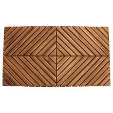 35-1/2" Radial Teak Bath Mat