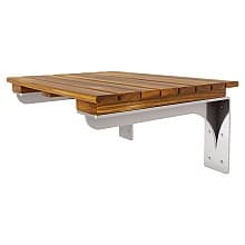16" x 21" Shower Bench System, Teak/Stainless Steel Finish