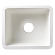 1012 Acrylic Undermount Single Bowl Rectangular Vanity Sink, 14-1/4" x 12-1/4" x 7-5/8", Arctic