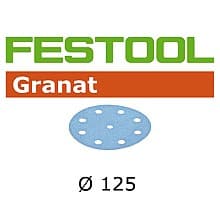 5" Hook & Loop 9 Holes Abrasive Granat D125 Sanding Disc, Aluminum Oxide on Paper (100/Box)
