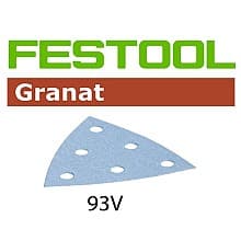 3-1/2" 6 Holes Abrasive Triangle Granat 93V Aluminum Oxide on Paper (100/Box)