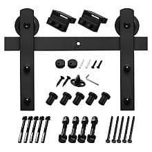 78" Barn Door Hardware Kit, Face Mount, Matte Black Finish