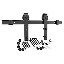 8' Flat Rail Barn Door Hardware Kit, Surface Mount