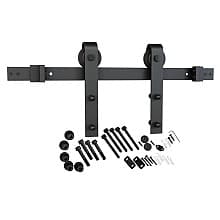 6.5' Flat Rail Barn Door Hardware Kit, Surface Mount