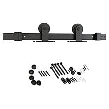 6.5' Flat Rail Barn Door Hardware Kit, Top Mount
