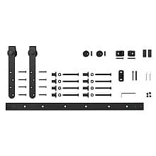 70" Mini-Barn Door Flat Rail Kit, Top Mount, Matte Black Finish