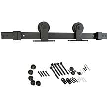 8' Flat Rail Barn Door Hardware Kit, Top Mount