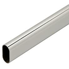 PRO 8' Long Closet Oval Closet Rod, Aluminum, Dull Chrome Finish