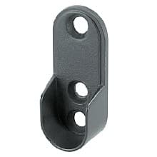 PRO Screw-On Oval Closet Rod Flange, Matte Black Finish