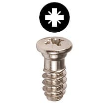 #6.3 x 11mm Euro Screw, Pozi Drive Euro Thread and Blunt Point, Nickel, Box of 5 Hundred by Grass