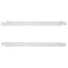 6600 Euro Drawer Slide with 75lb Capacity, 3/4 Extension, Bottom-Mount, Self-Closing, White Epoxy, 22", Polybag