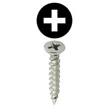 #8 x 3/4" Flat Head Wood Screw, Phillips Drive Coarse Thread and Sharp Point, Nickel, Box of 5 Hundred by Grass