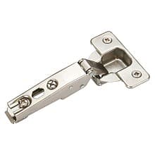 Nexis Pie-Cut Corner 110° Opening Hinge, 48mm Bore Pattern, Self-Closing, Nickel-Plated, Dowelled