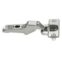 Nexis 110° Opening Hinge, 45mm Bore Pattern, Self-Closing, Half Overlay, Nickel-Plated, Dowelled