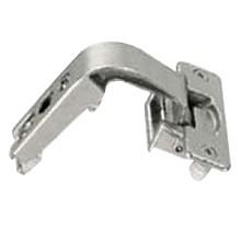 Nexis Pie-Cut Corner 110° Opening Hinge, 45mm Bore Pattern, Self-Closing, Nickel-Plated, Dowelled