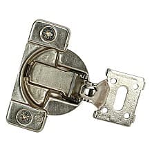 Tec 864 108° Opening Side-Mount Face Frame Hinge, 45mm Boring Pattern, Self-Closing, 5/8" Overlay, Dowelled