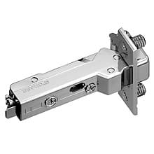 Tiomos 110° Opening Hinge, 42mm Bore Pattern, Soft-Closing, Half Overlay, Nickel-Plated, Dowelled